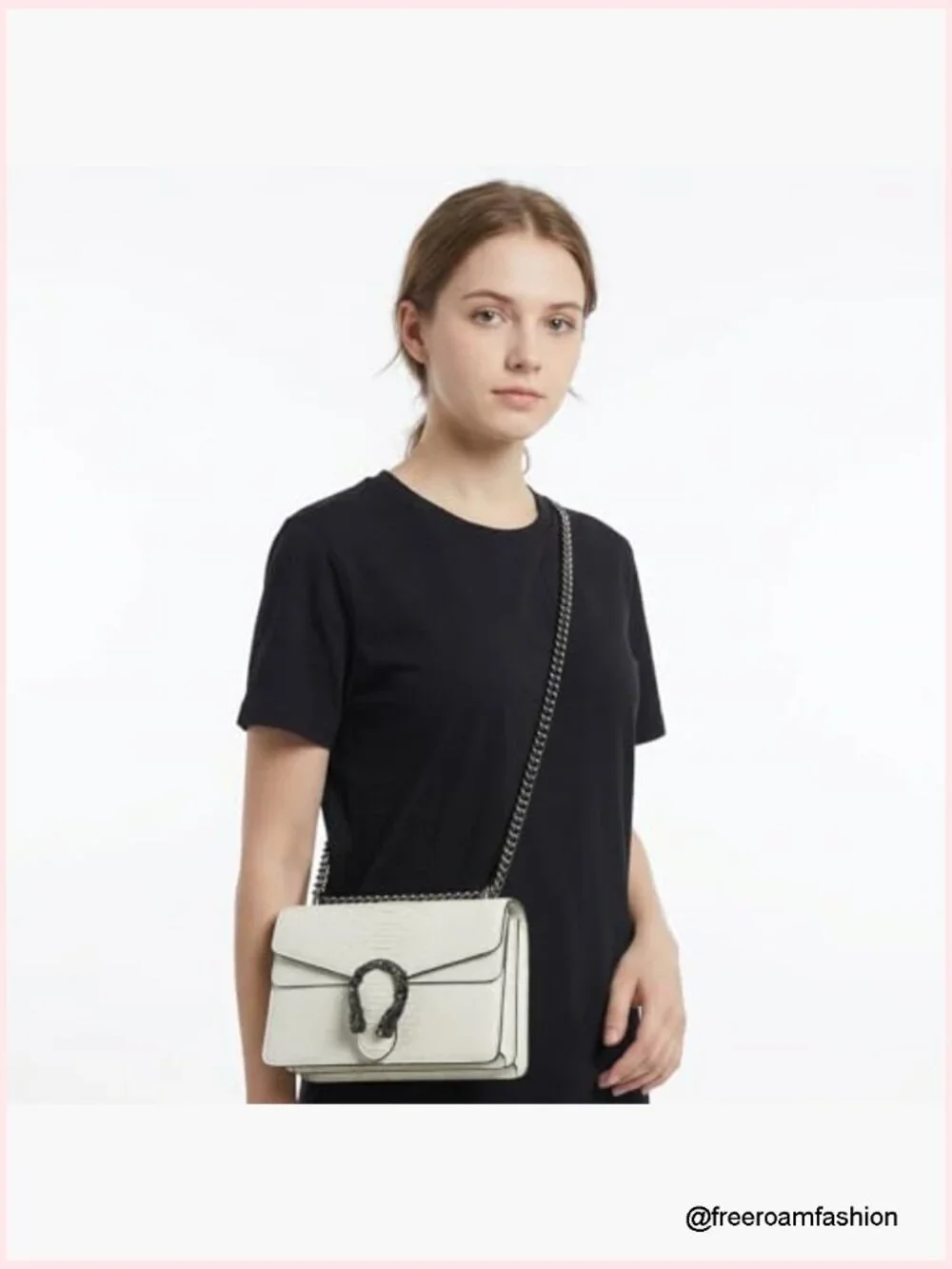 Crossbody Bag and Satchel Purse for Women - Fashion Snake Print Chain Purse PU
